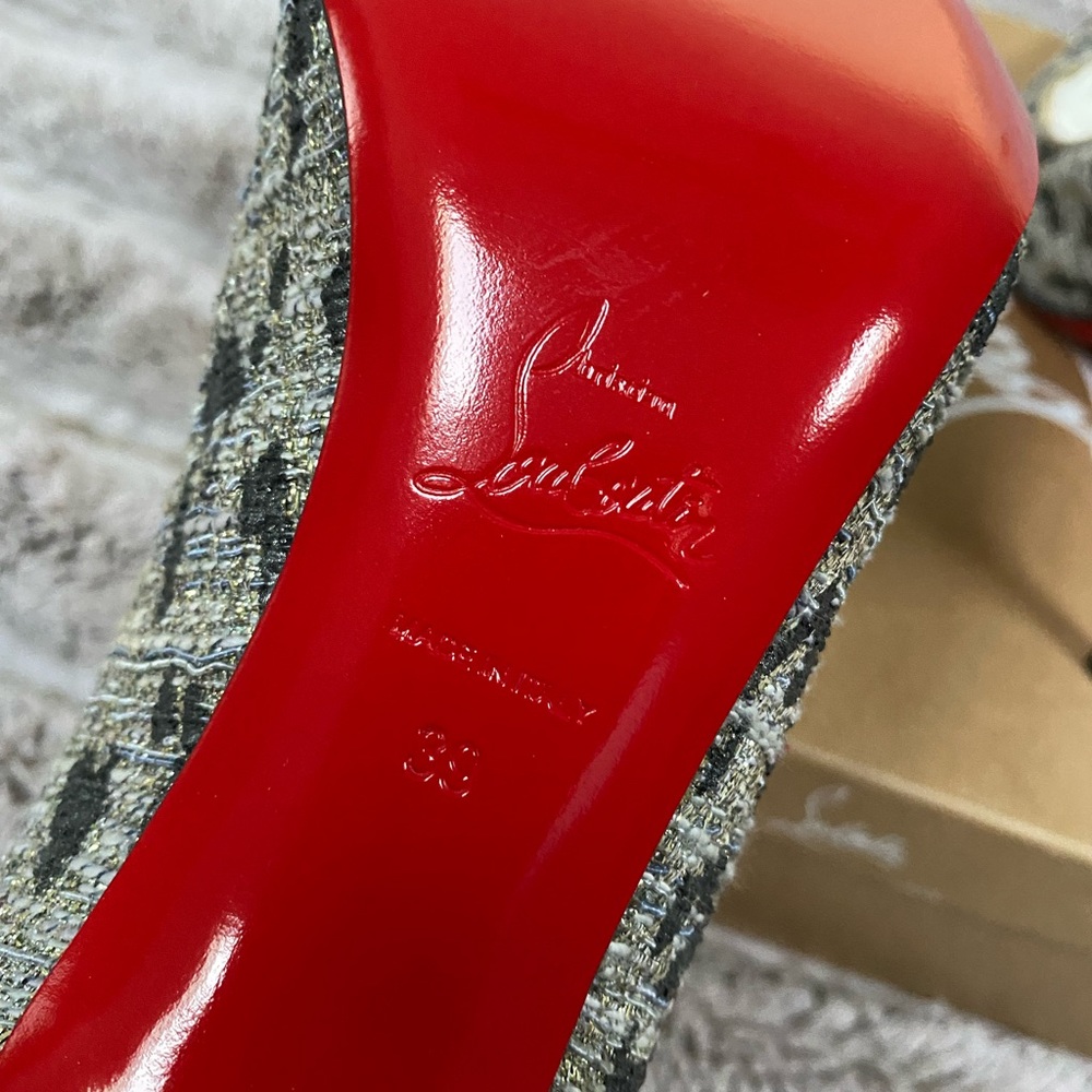 NIB❗️Christian Louboutin Silver Lurex Clare 80 Pumps - Picture 7 of 11